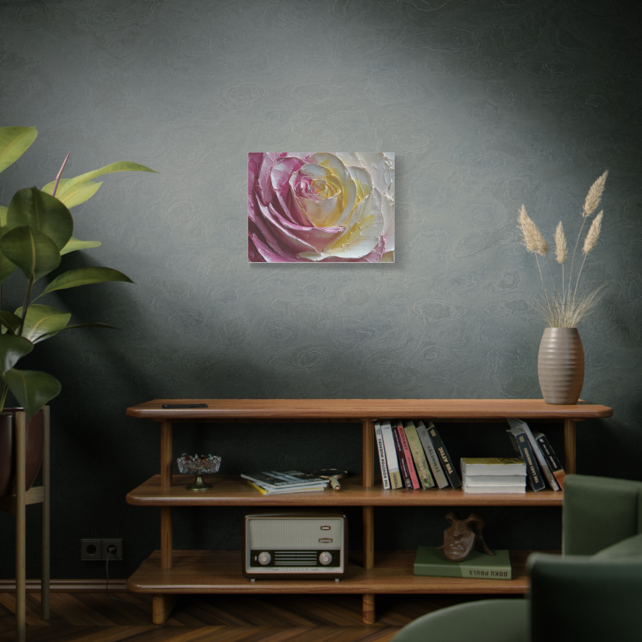 Floral Rose Oil-Paint Texture Canvas - Image 45