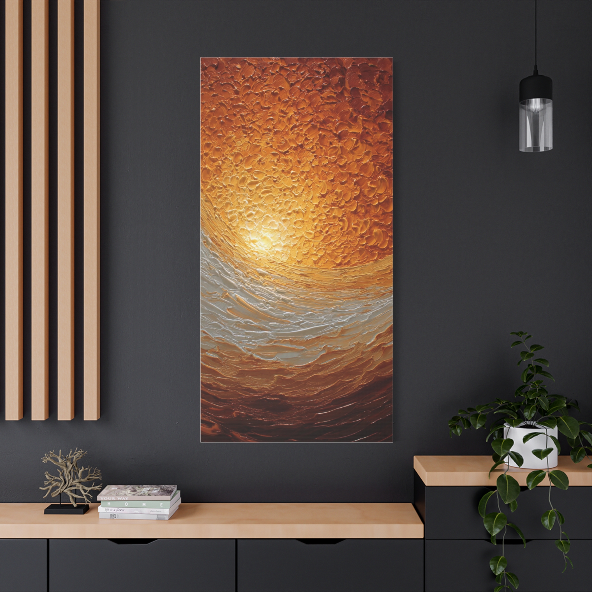Abstract Sunrise Ocean Matte Canvas Wall Art — Stretched 1.25" - Image 75