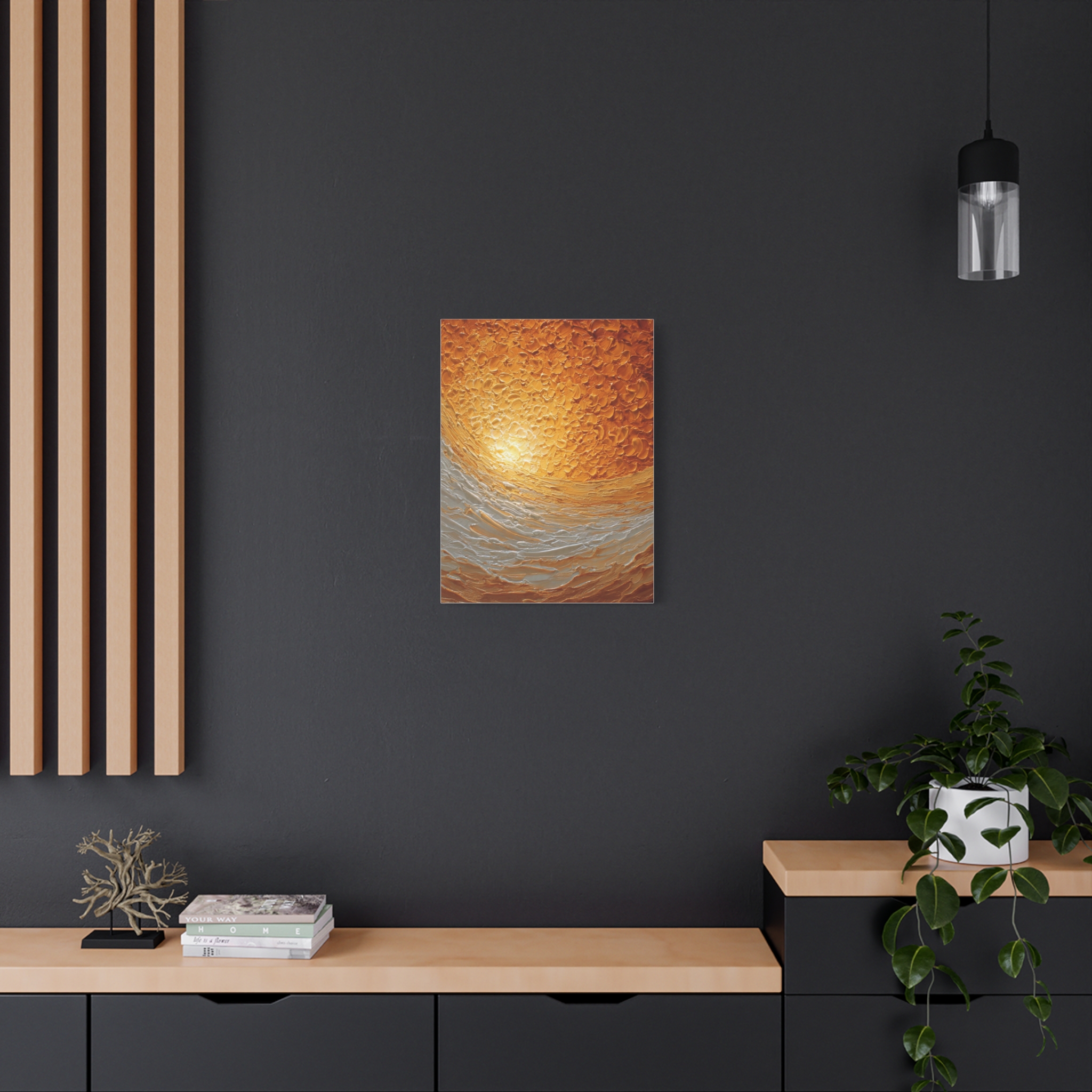 Abstract Sunrise Ocean Matte Canvas Wall Art — Stretched 1.25" - Image 5