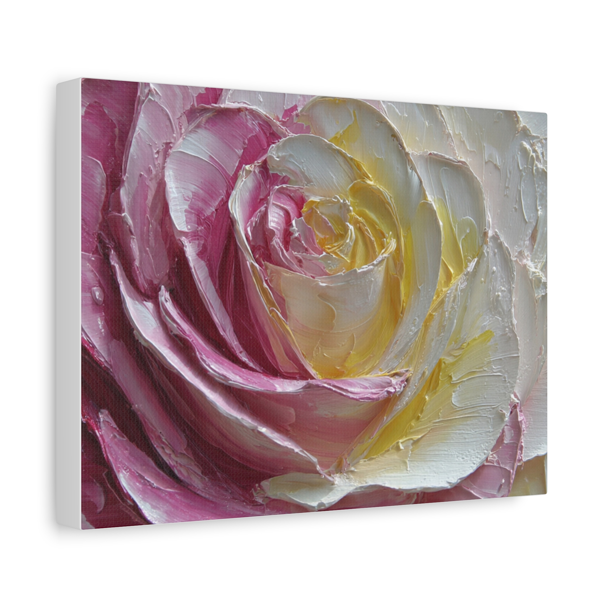Floral Rose Oil-Paint Texture Canvas - Image 7