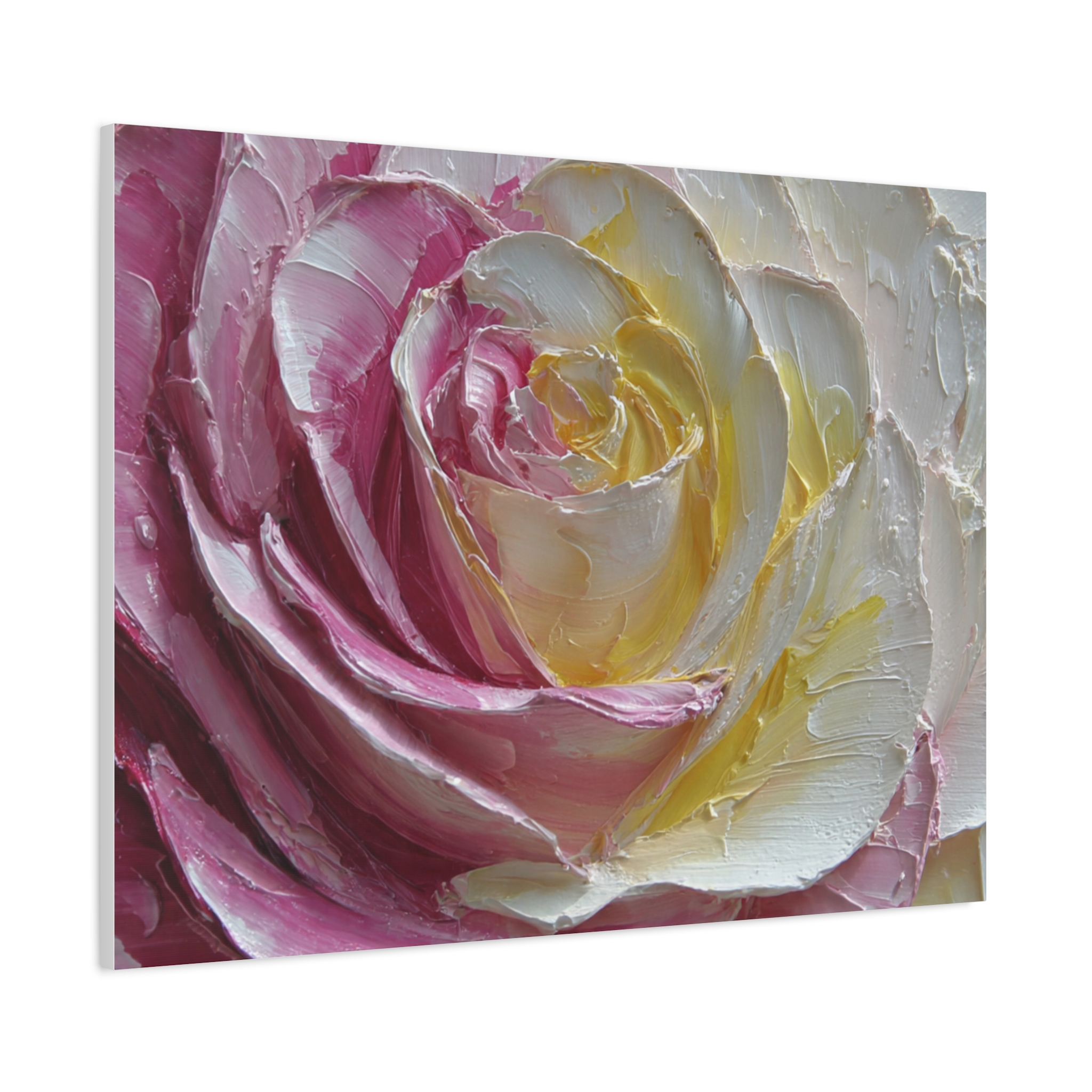Floral Rose Oil-Paint Texture Canvas - Image 82