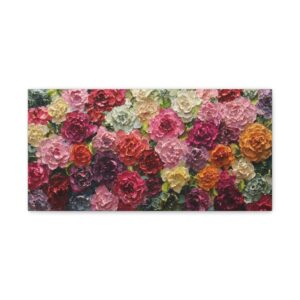 Floral Gallery Canvas Print — Colorful Rose Wall Art, Matte Stretched Canvas