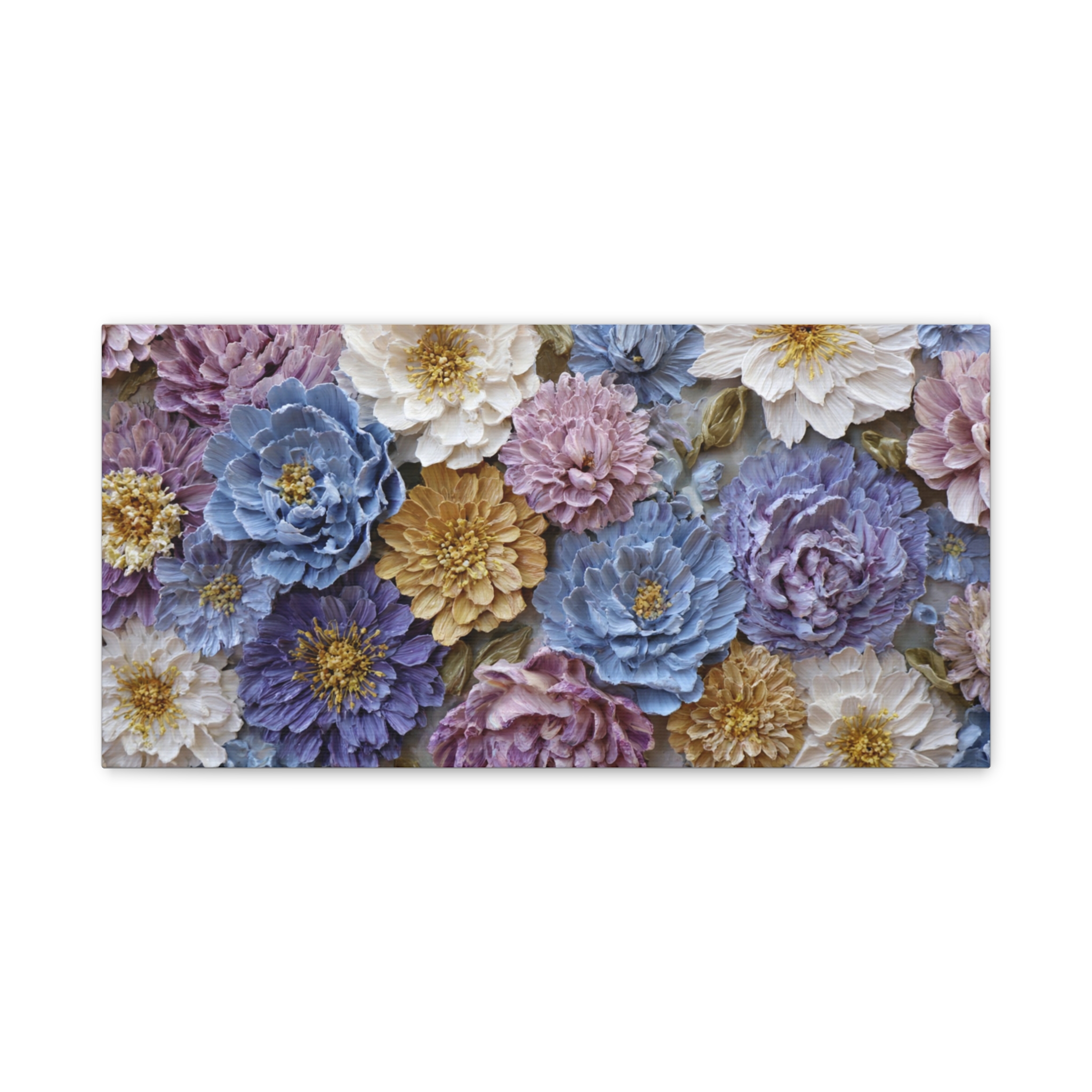 Floral Wall Art Canvas — Pastel Peony Garden Matte Stretched Canvas