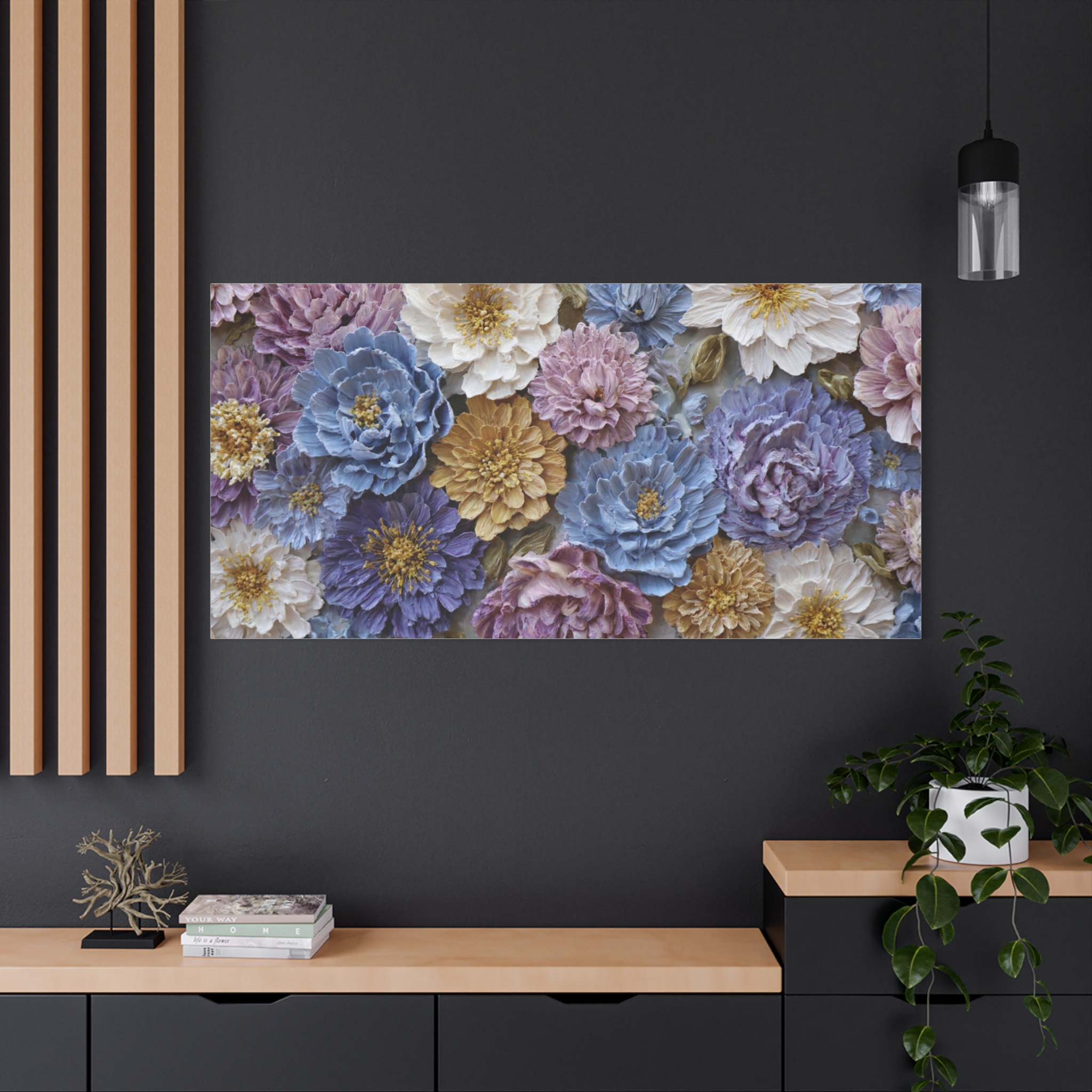 Floral Wall Art Canvas — Pastel Peony Garden Matte Stretched Canvas - Image 34
