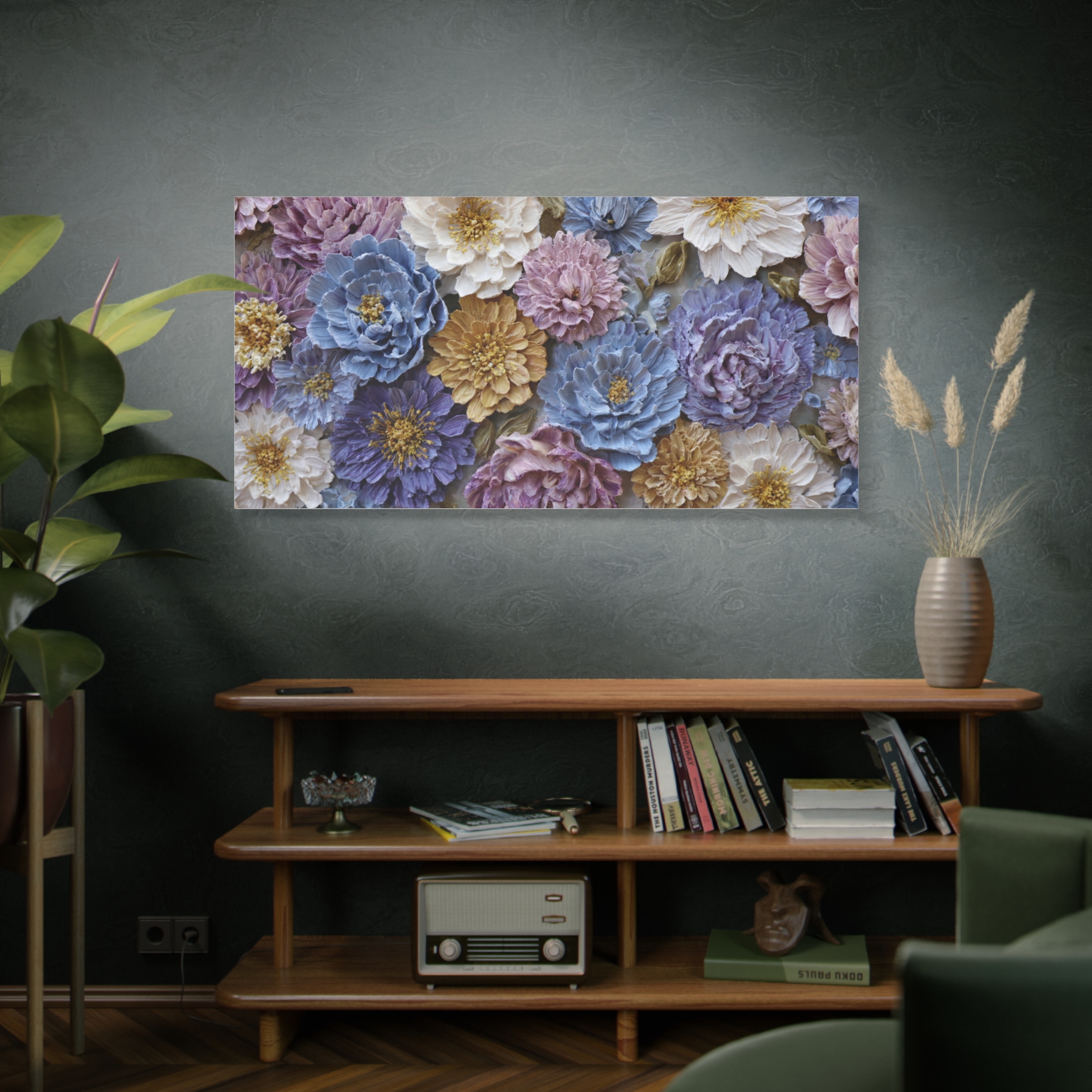 Floral Wall Art Canvas — Pastel Peony Garden Matte Stretched Canvas - Image 35