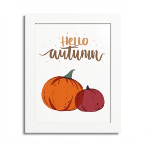 Hello Autumn Framed Poster — Pumpkin Fall Wall Art