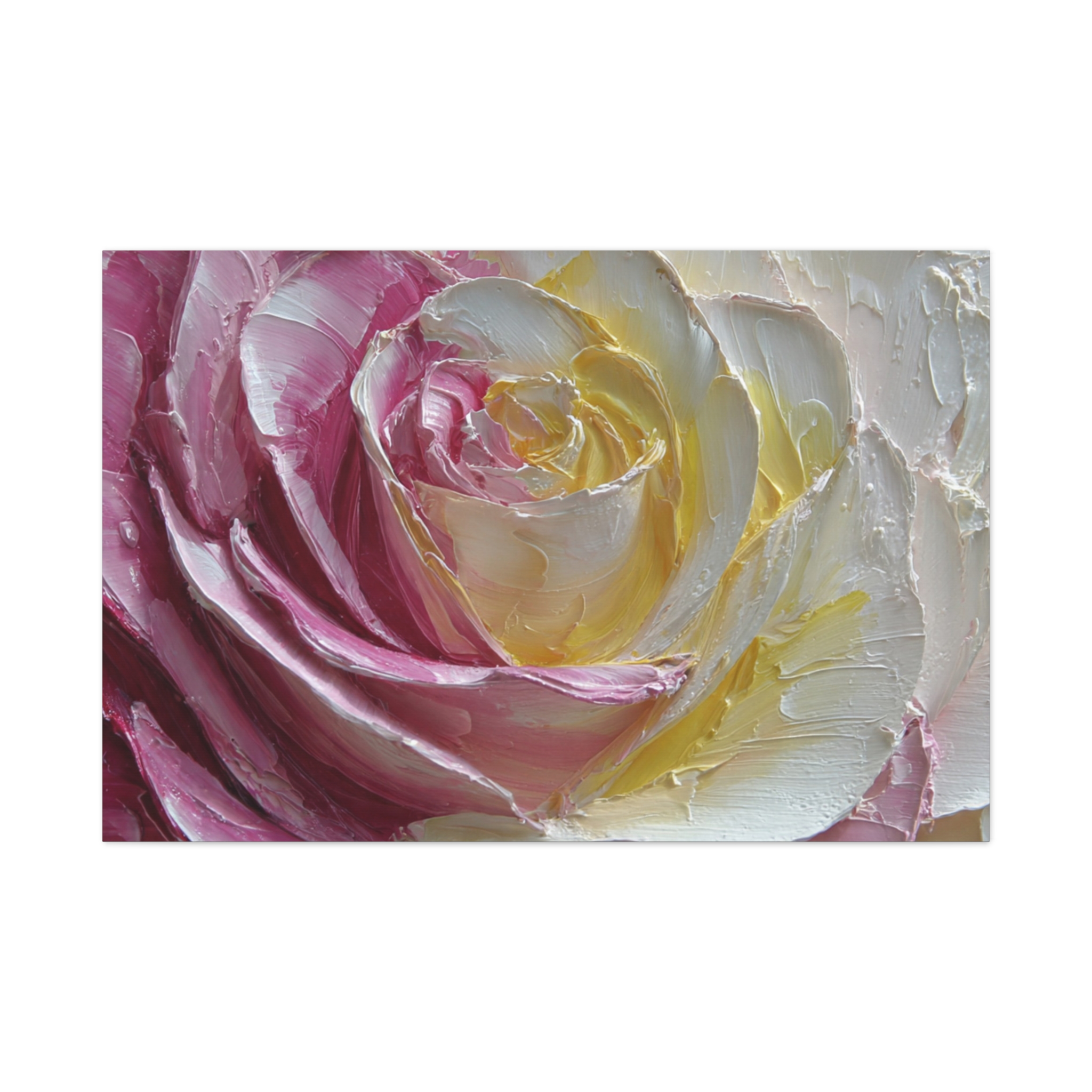 Floral Rose Oil-Paint Texture Canvas - Image 91