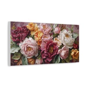 Peony Garden Canvas Print — Stretched Matte Floral Wall Art