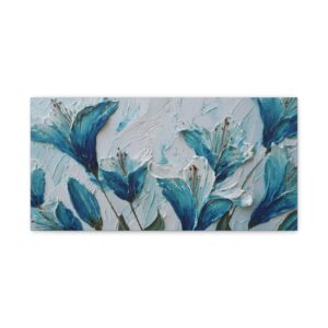 Blue Lily Floral Matte Canvas Print — Stretched Wall Art