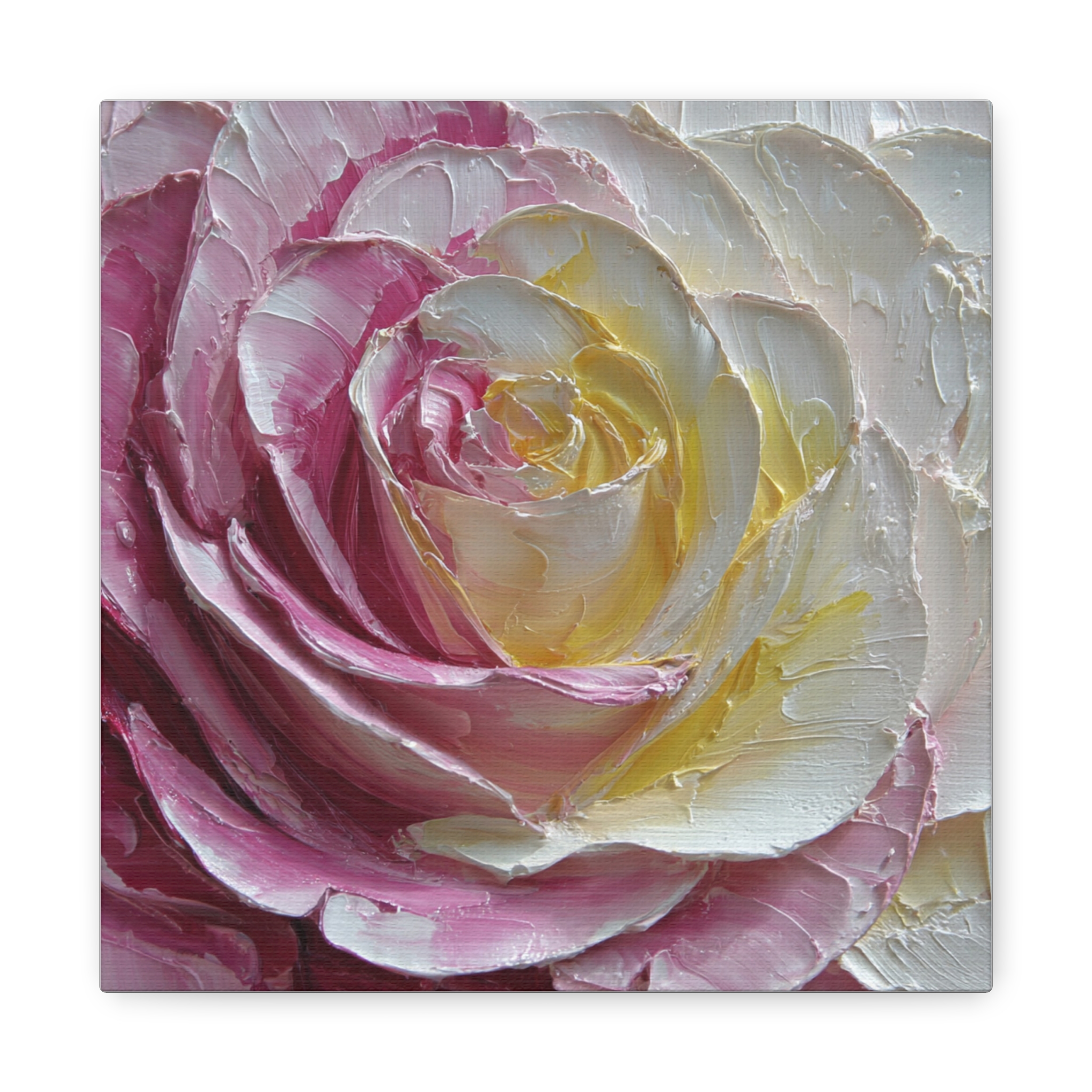 Floral Rose Oil-Paint Texture Canvas - Image 116