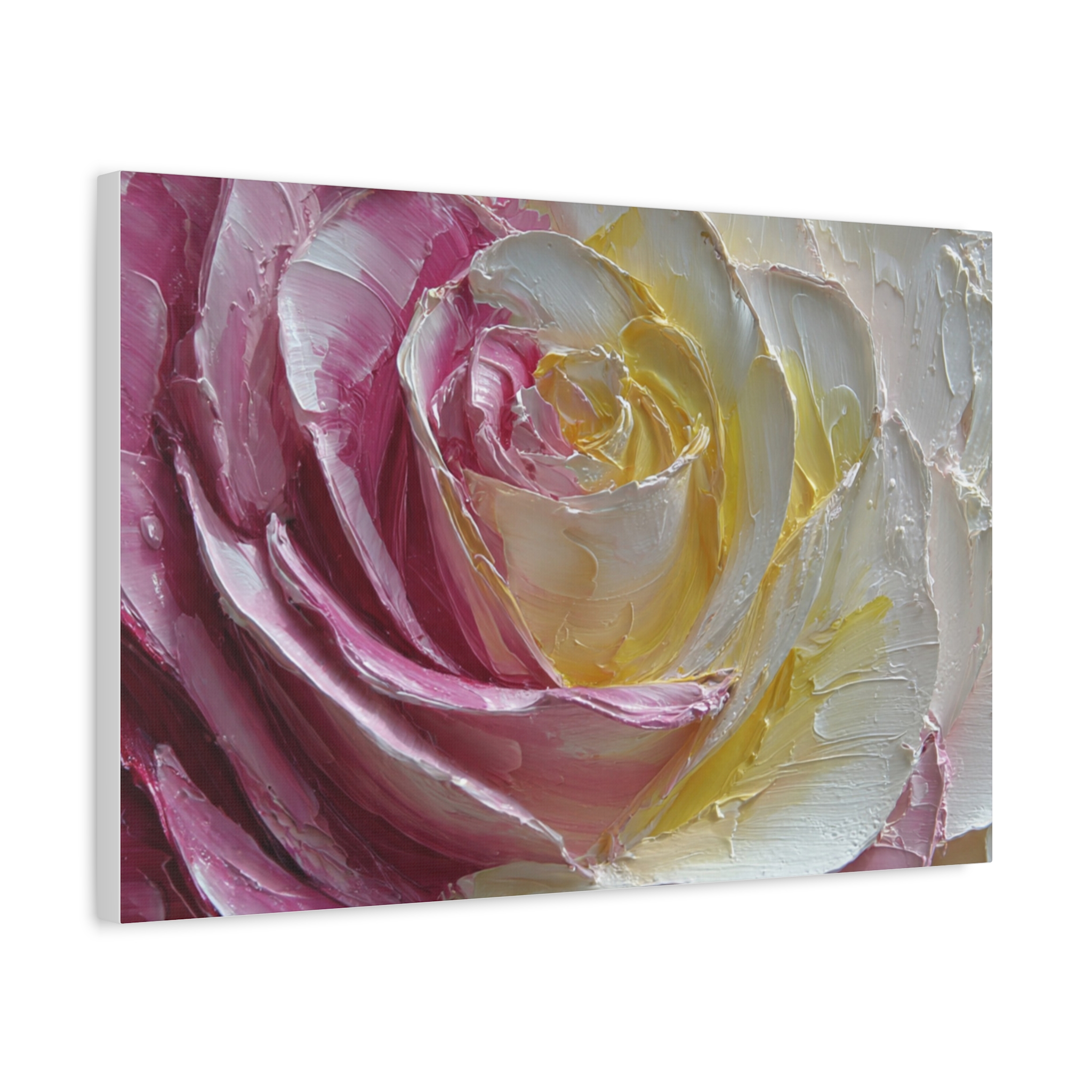 Floral Rose Oil-Paint Texture Canvas - Image 37