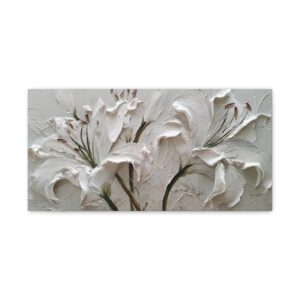 White Lily Floral Matte Canvas Wall Art — Stretched 1.25"