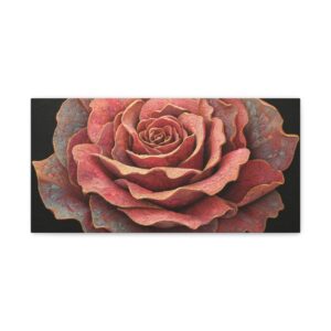 Rust Red Rose Matte Stretched Canvas Wall Art
