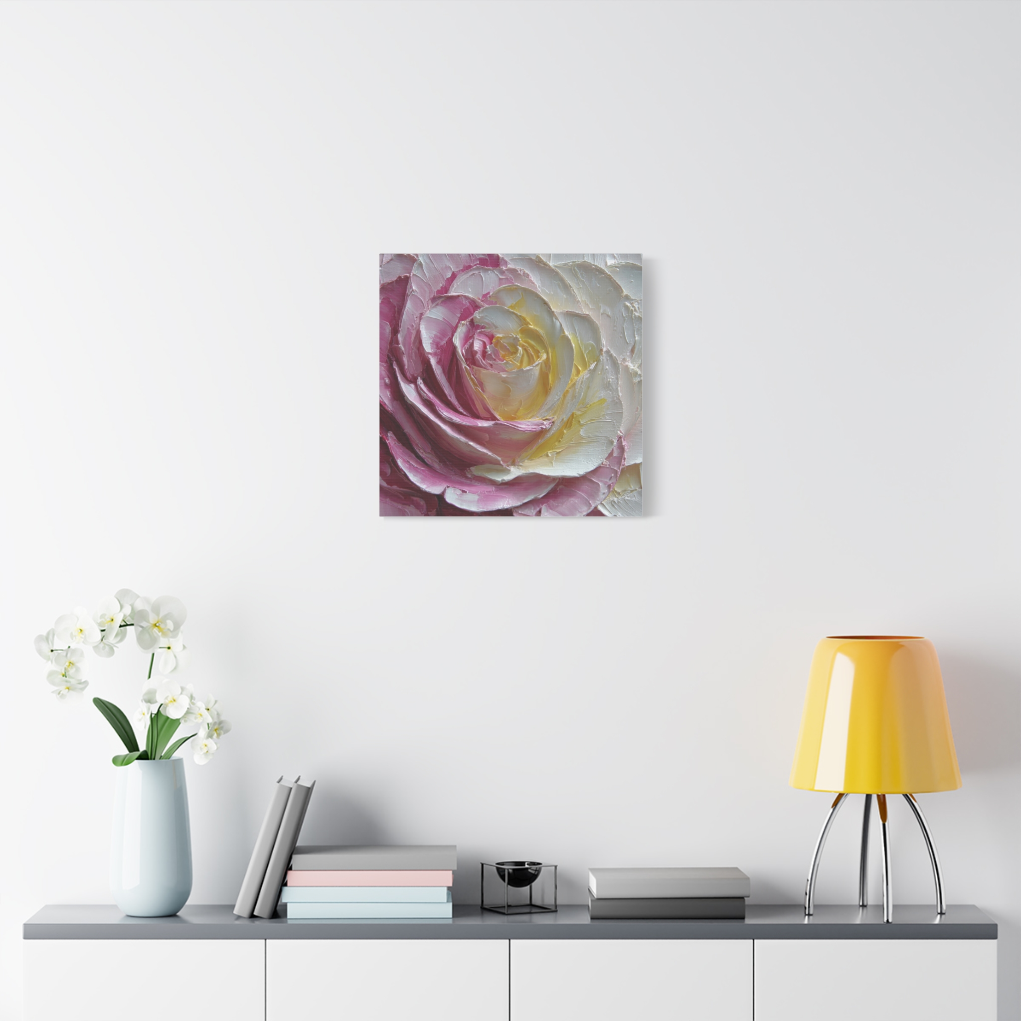 Floral Rose Oil-Paint Texture Canvas - Image 138