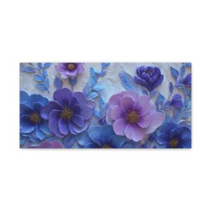 Purple Floral Canvas Wall Art — Stretched Matte Floral Panel