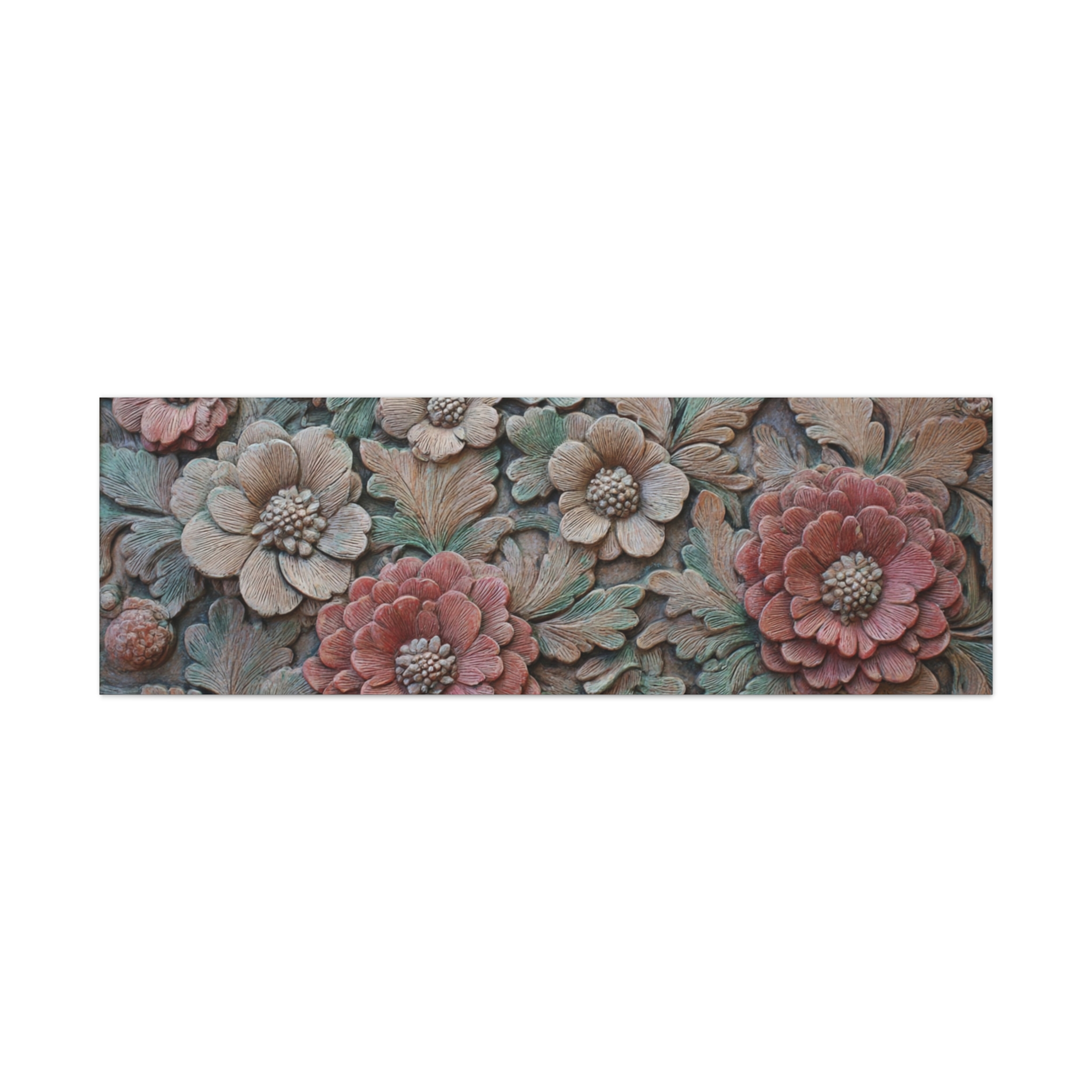 Floral Relief Matte Canvas Wall Art — Stretched Botanical Panel - Image 26
