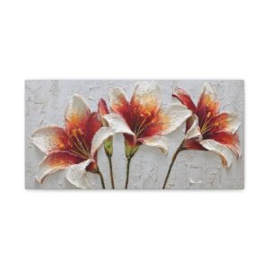 Orange Lily Floral Canvas Wall Art – Stretched Matte 1.25"