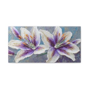Purple Lily Floral Matte Canvas Wall Art (Stretched 1.25")