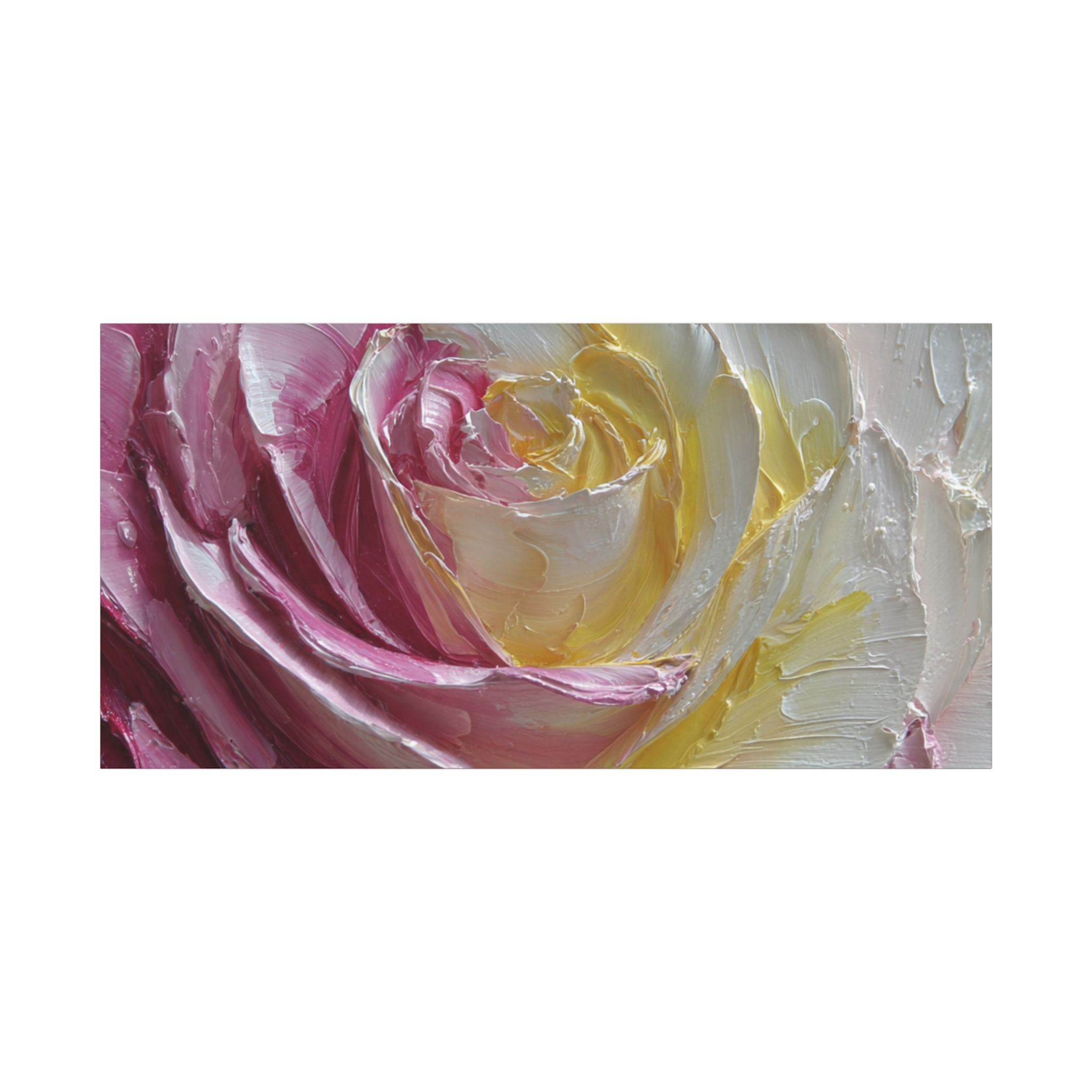 Floral Rose Oil-Paint Texture Canvas - Image 76