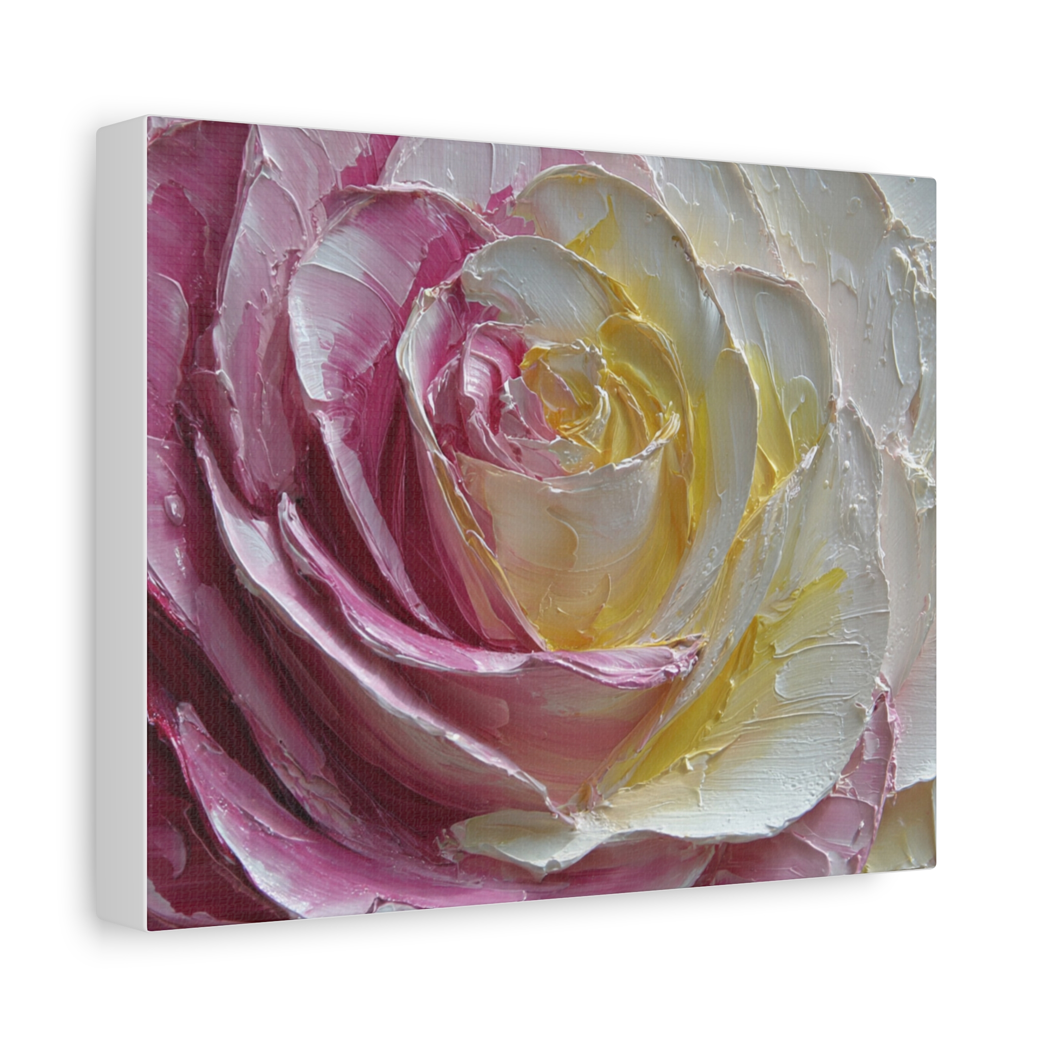 Floral Rose Oil-Paint Texture Canvas - Image 2