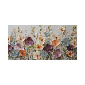 Spring Floral Canvas Wall Art — Pansy Field Matte Stretched Canvas