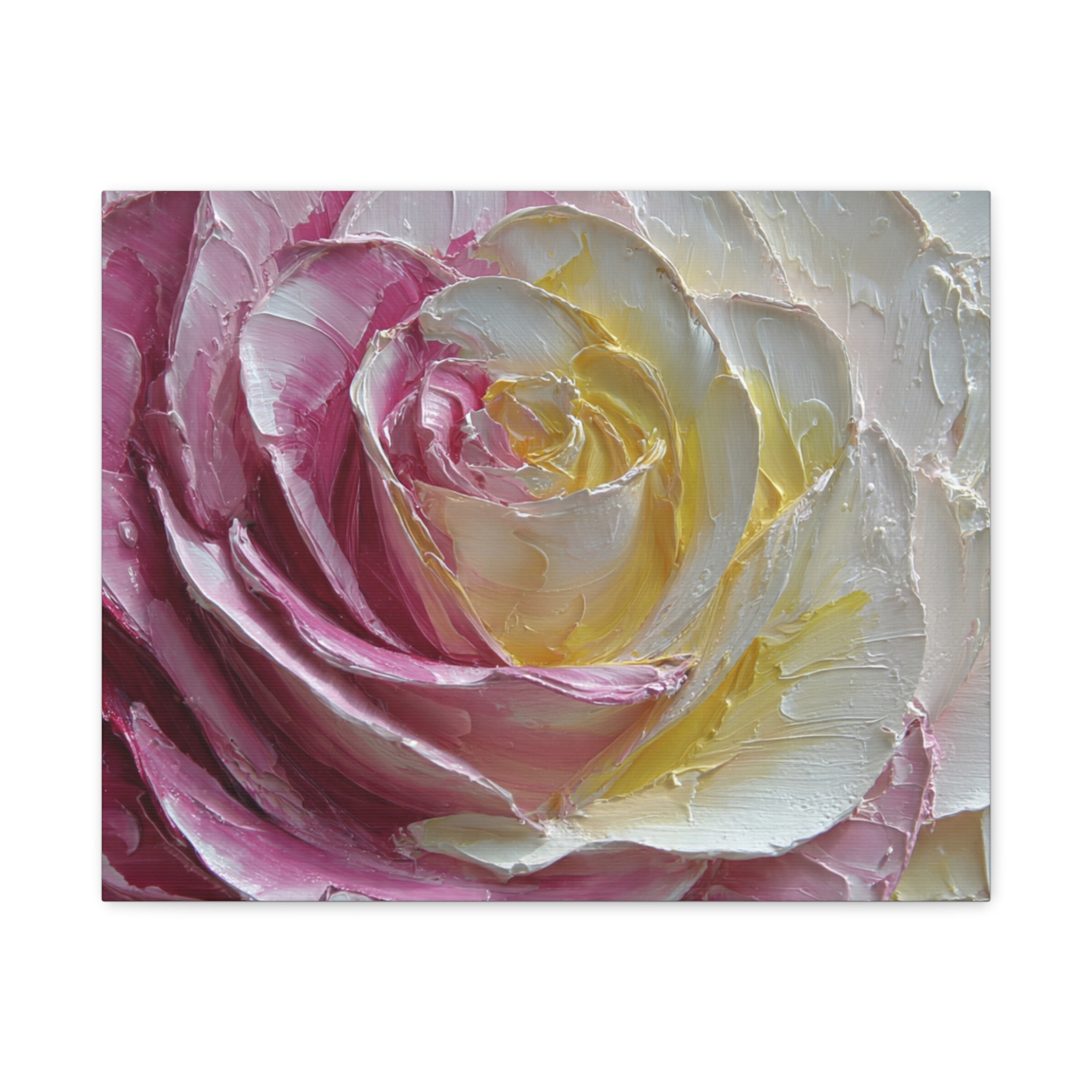 Floral Rose Oil-Paint Texture Canvas - Image 31