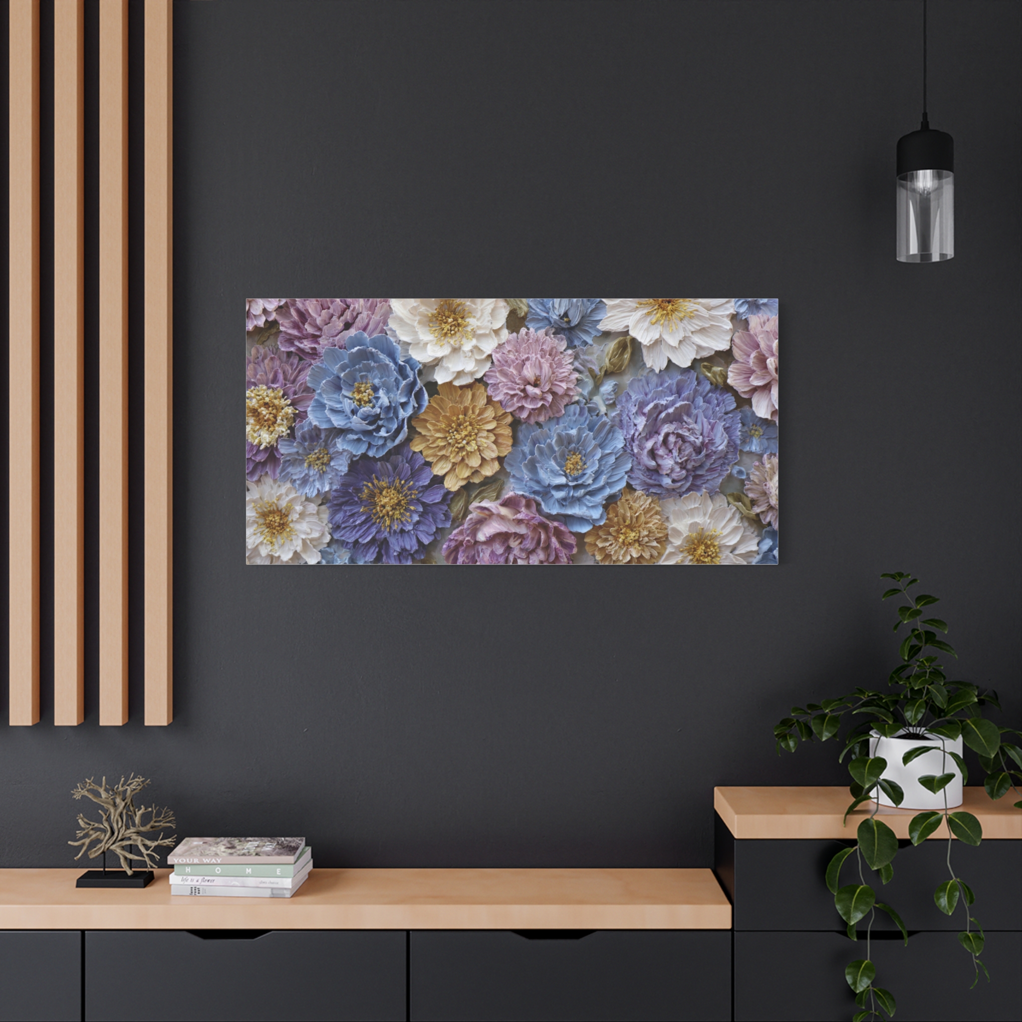 Floral Wall Art Canvas — Pastel Peony Garden Matte Stretched Canvas - Image 24