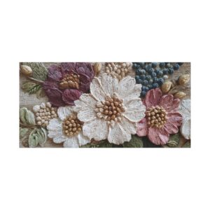 Floral Embroidered Texture Canvas Print — Stretched Matte Wall Art