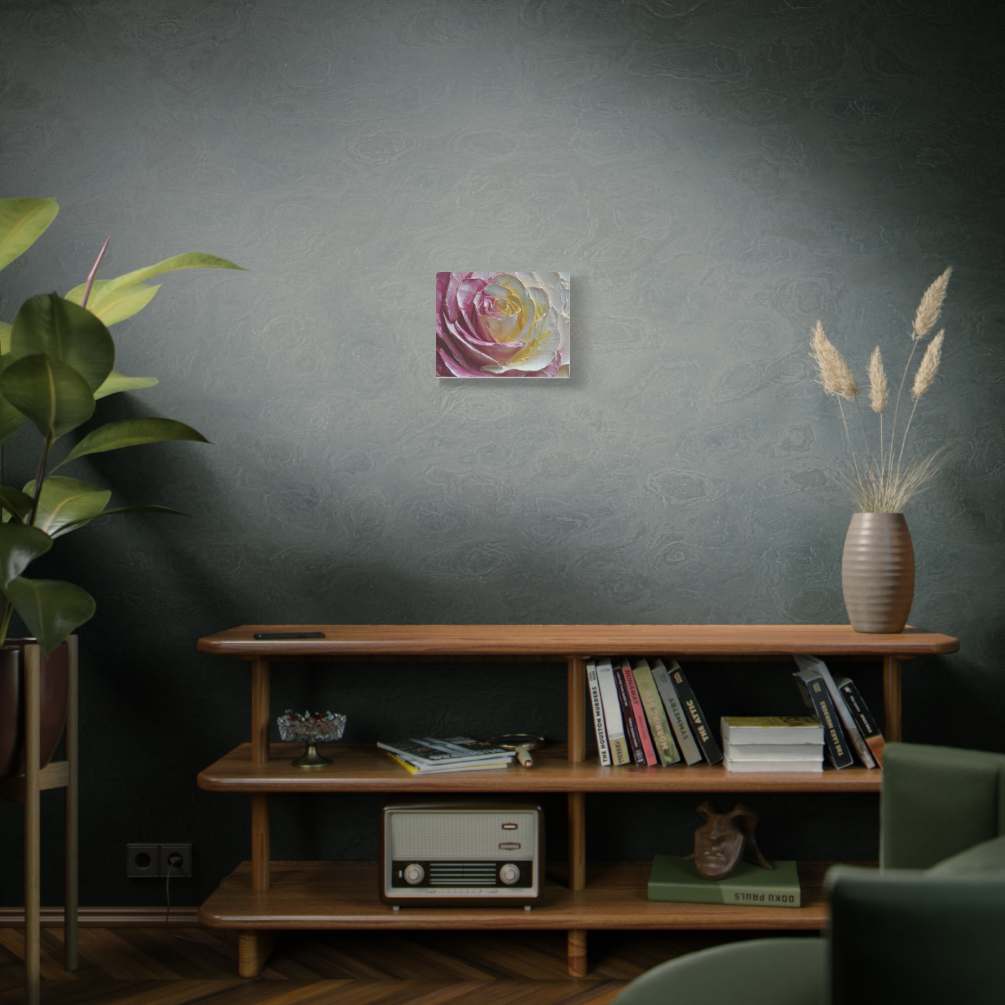 Floral Rose Oil-Paint Texture Canvas - Image 15
