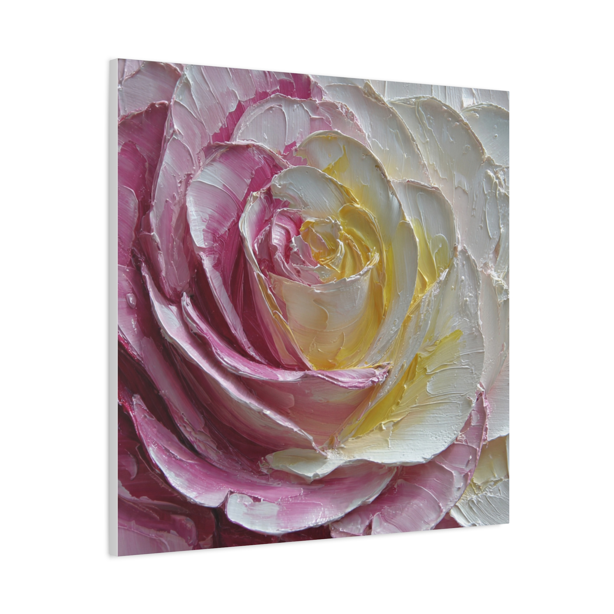 Floral Rose Oil-Paint Texture Canvas - Image 152