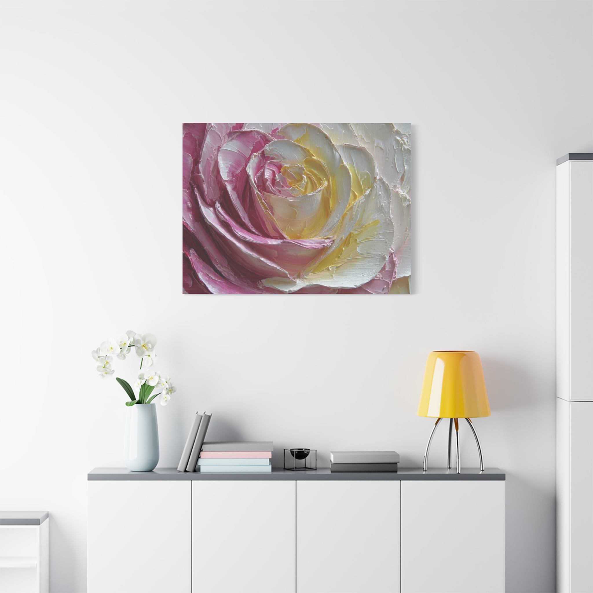 Floral Rose Oil-Paint Texture Canvas - Image 83