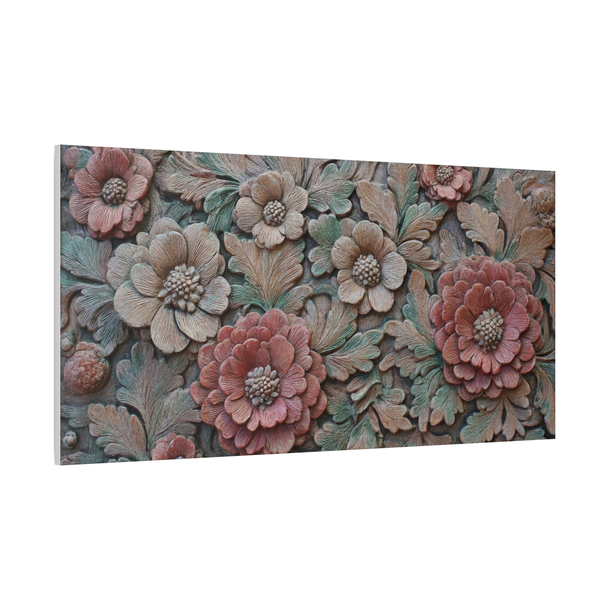Floral Relief Matte Canvas Wall Art — Stretched Botanical Panel - Image 32