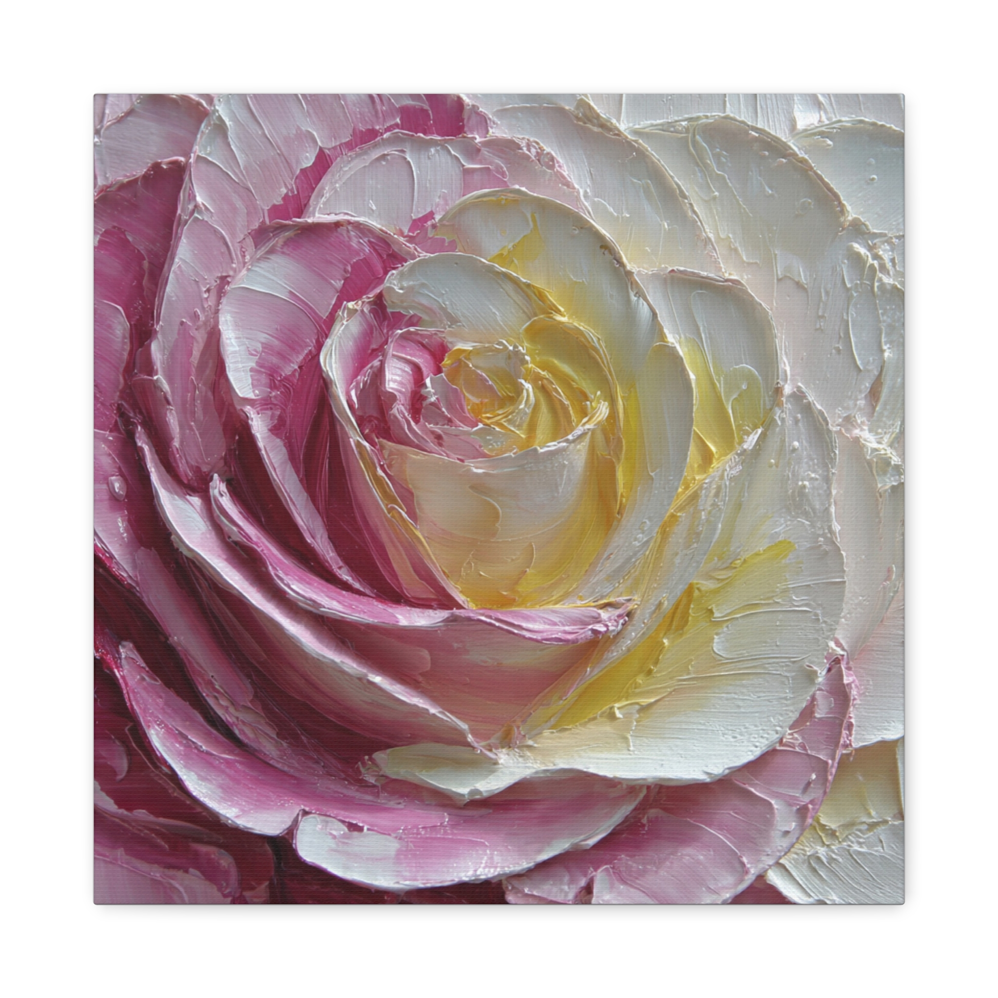 Floral Rose Oil-Paint Texture Canvas - Image 131