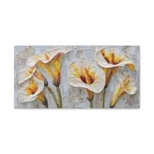 Yellow Calla Lily Matte Canvas Wall Art – Stretched Floral Painting