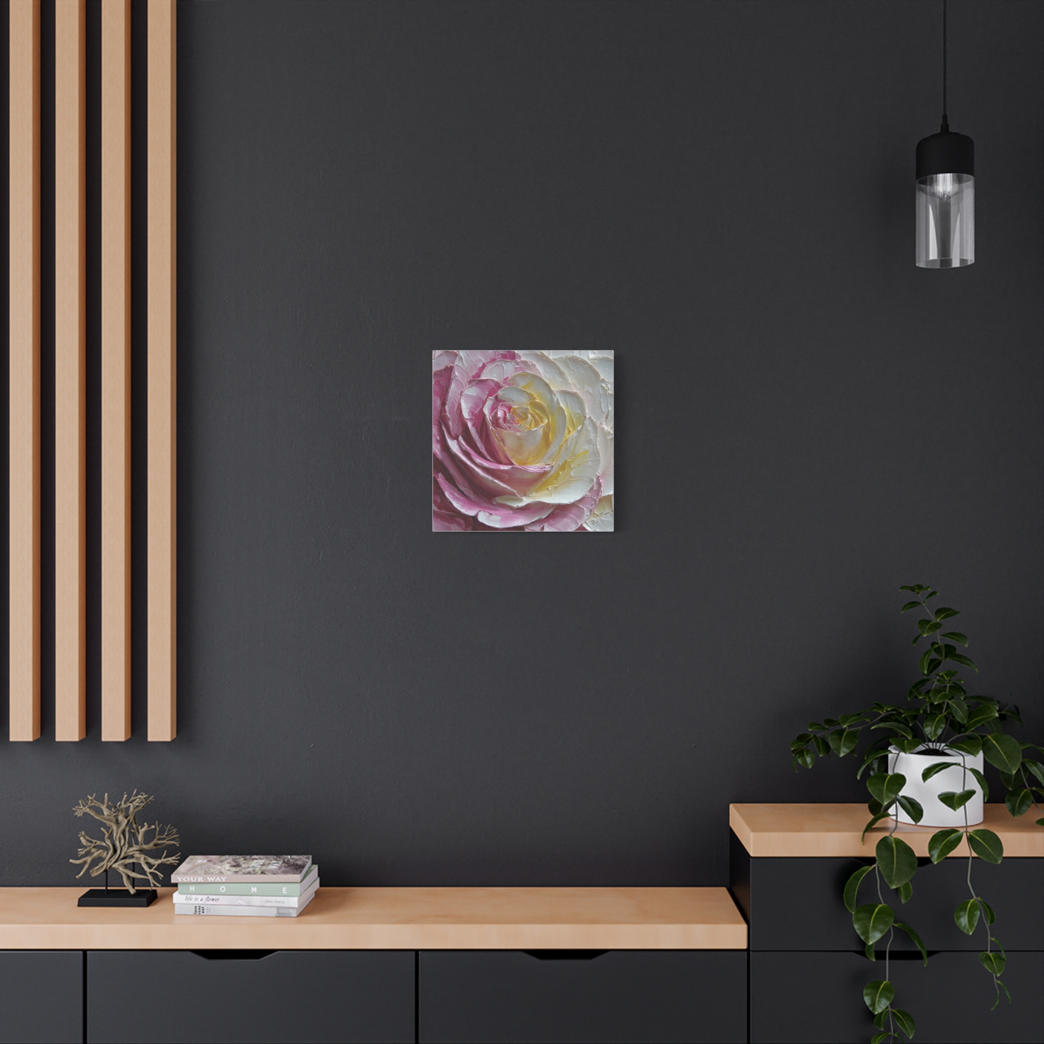 Floral Rose Oil-Paint Texture Canvas - Image 134