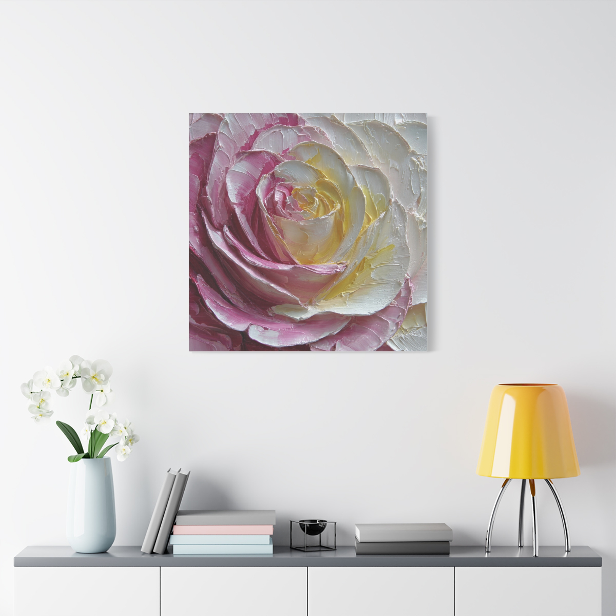Floral Rose Oil-Paint Texture Canvas - Image 148