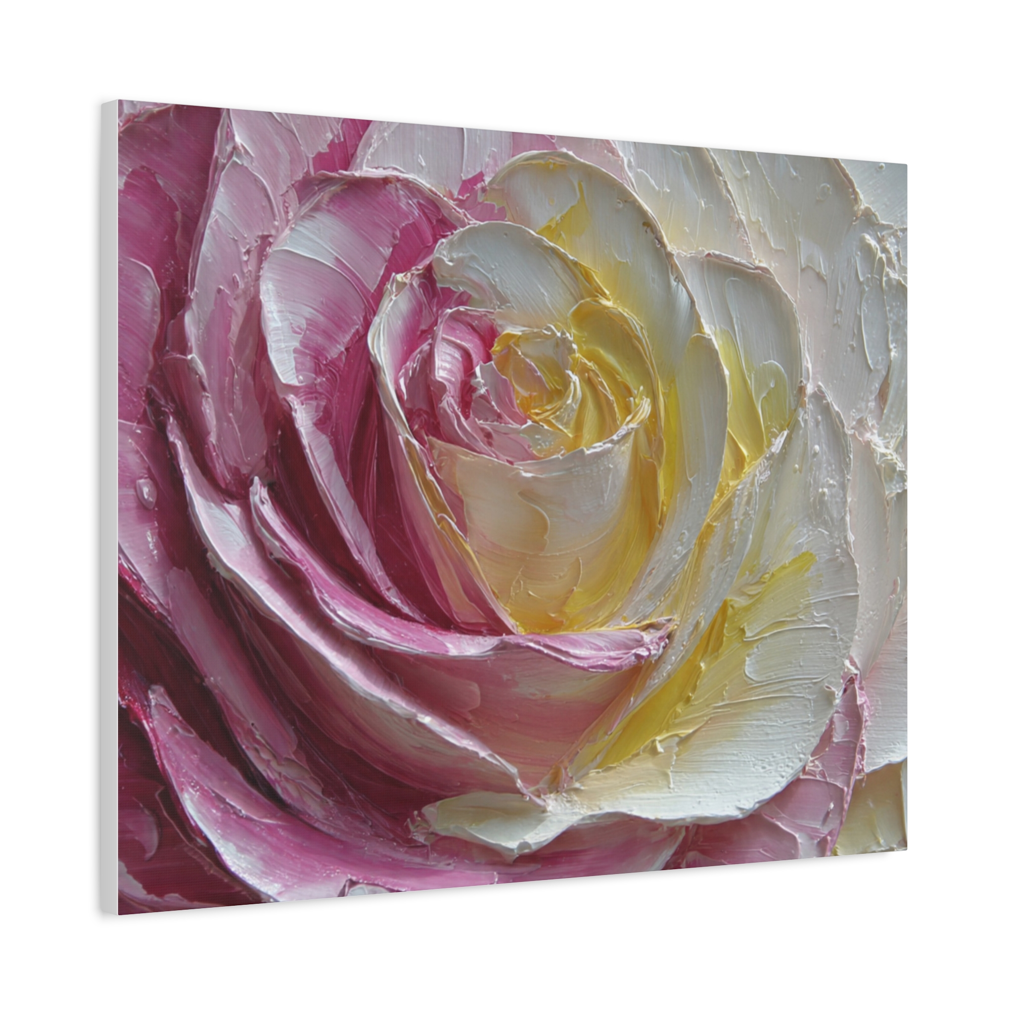 Floral Rose Oil-Paint Texture Canvas - Image 62