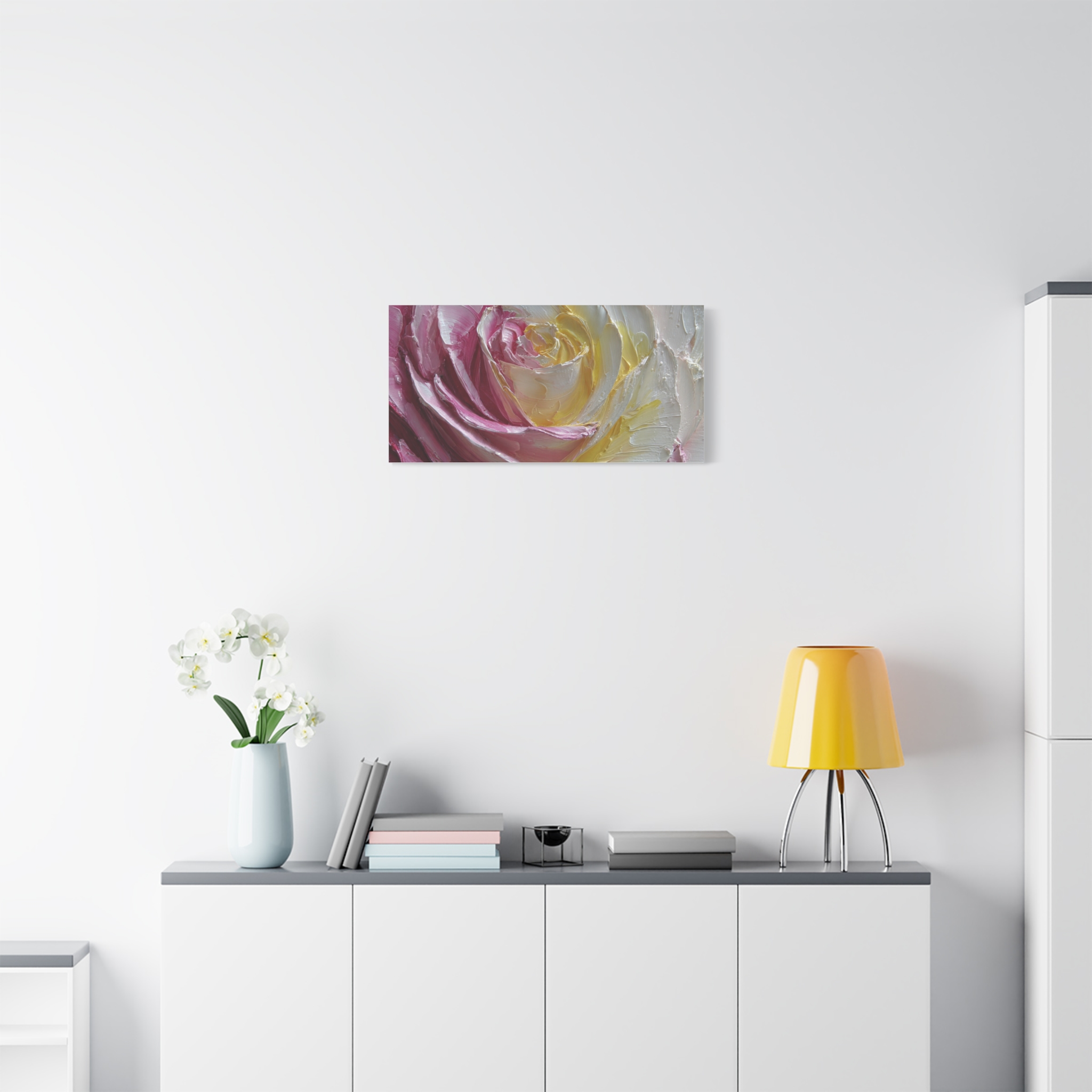Floral Rose Oil-Paint Texture Canvas - Image 53