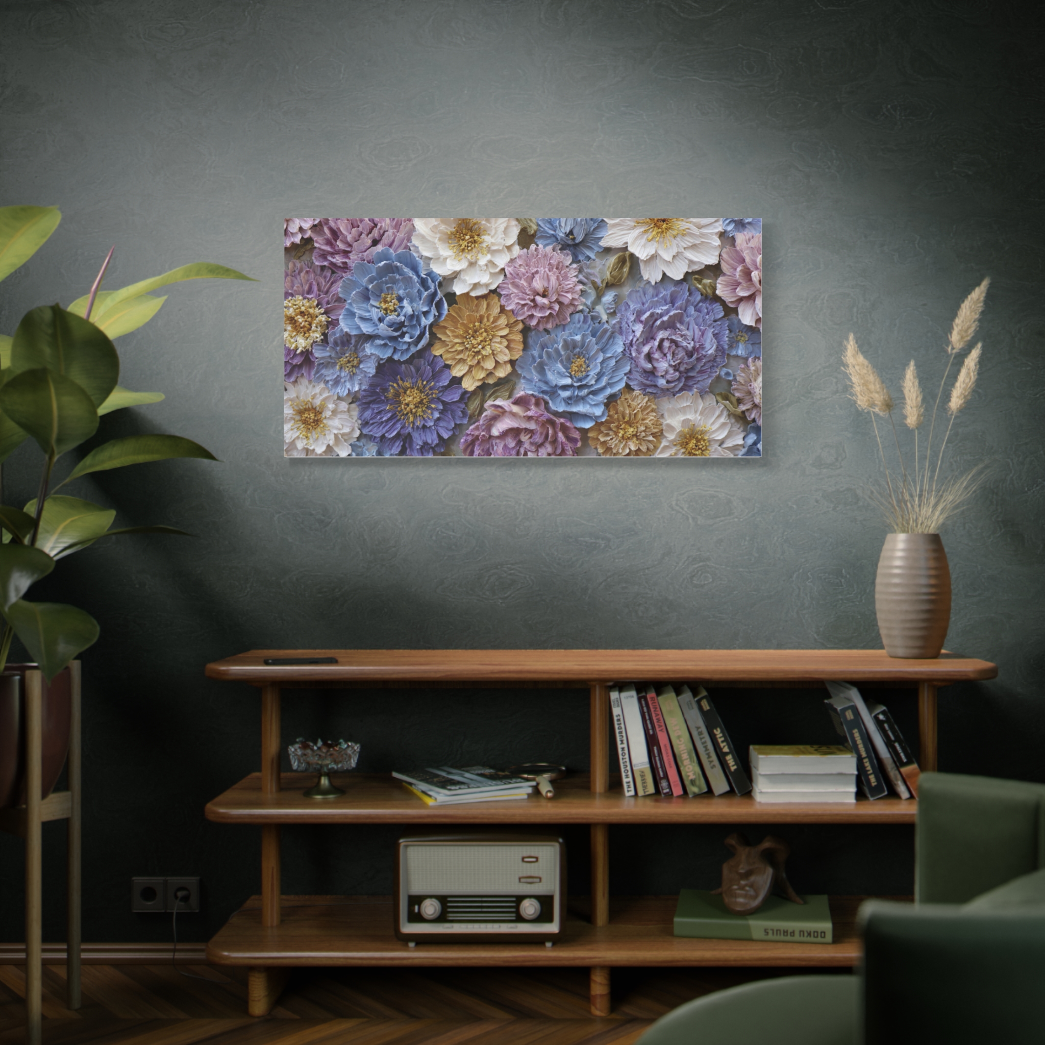 Floral Wall Art Canvas — Pastel Peony Garden Matte Stretched Canvas - Image 25