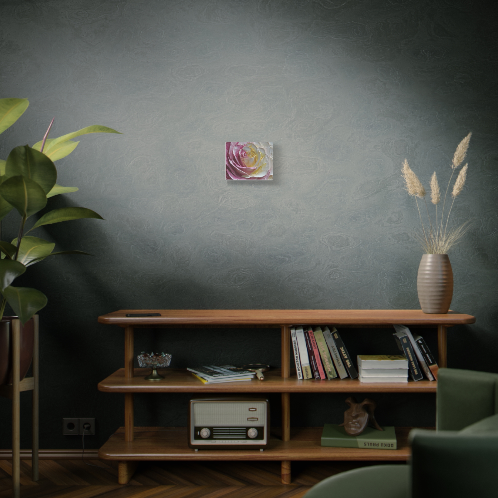 Floral Rose Oil-Paint Texture Canvas - Image 5