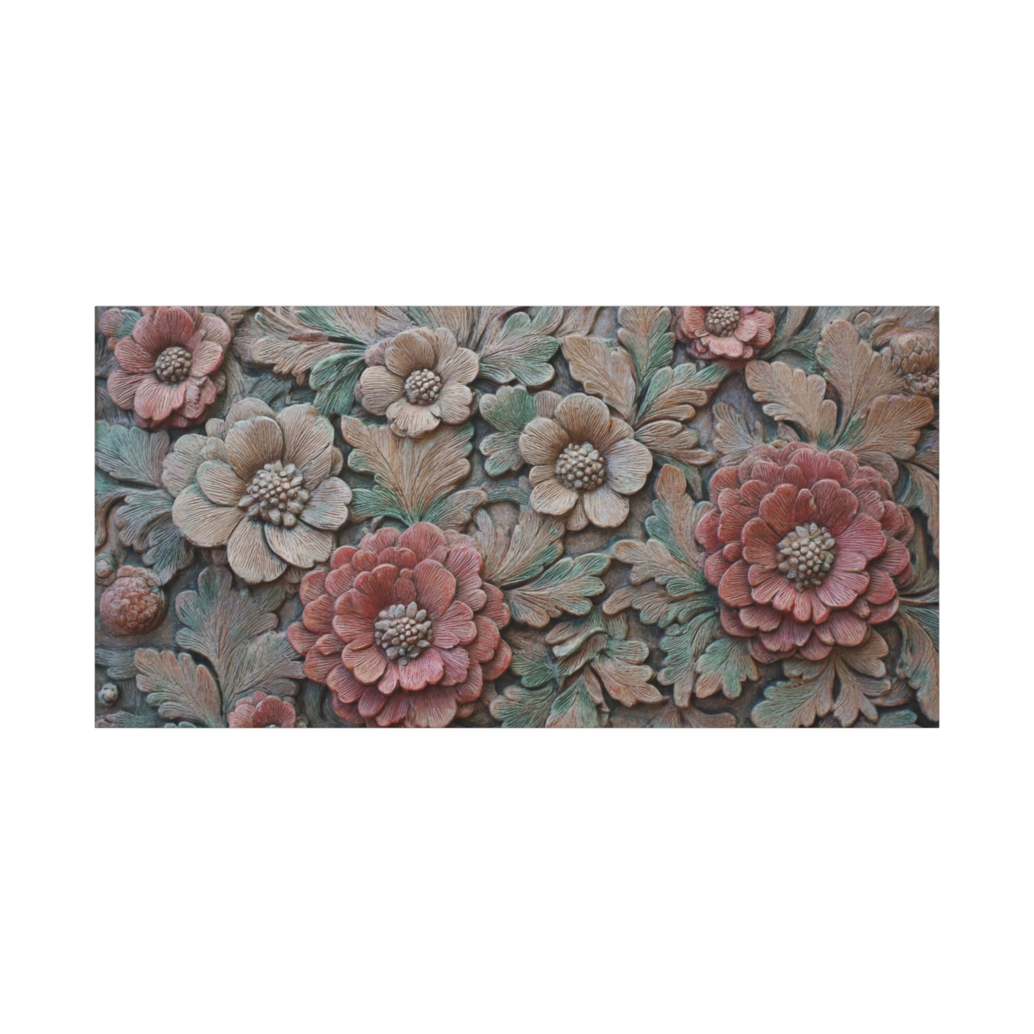 Floral Relief Matte Canvas Wall Art — Stretched Botanical Panel - Image 21
