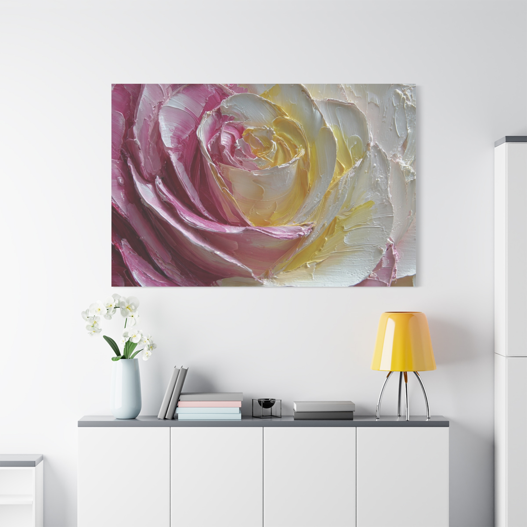 Floral Rose Oil-Paint Texture Canvas - Image 108