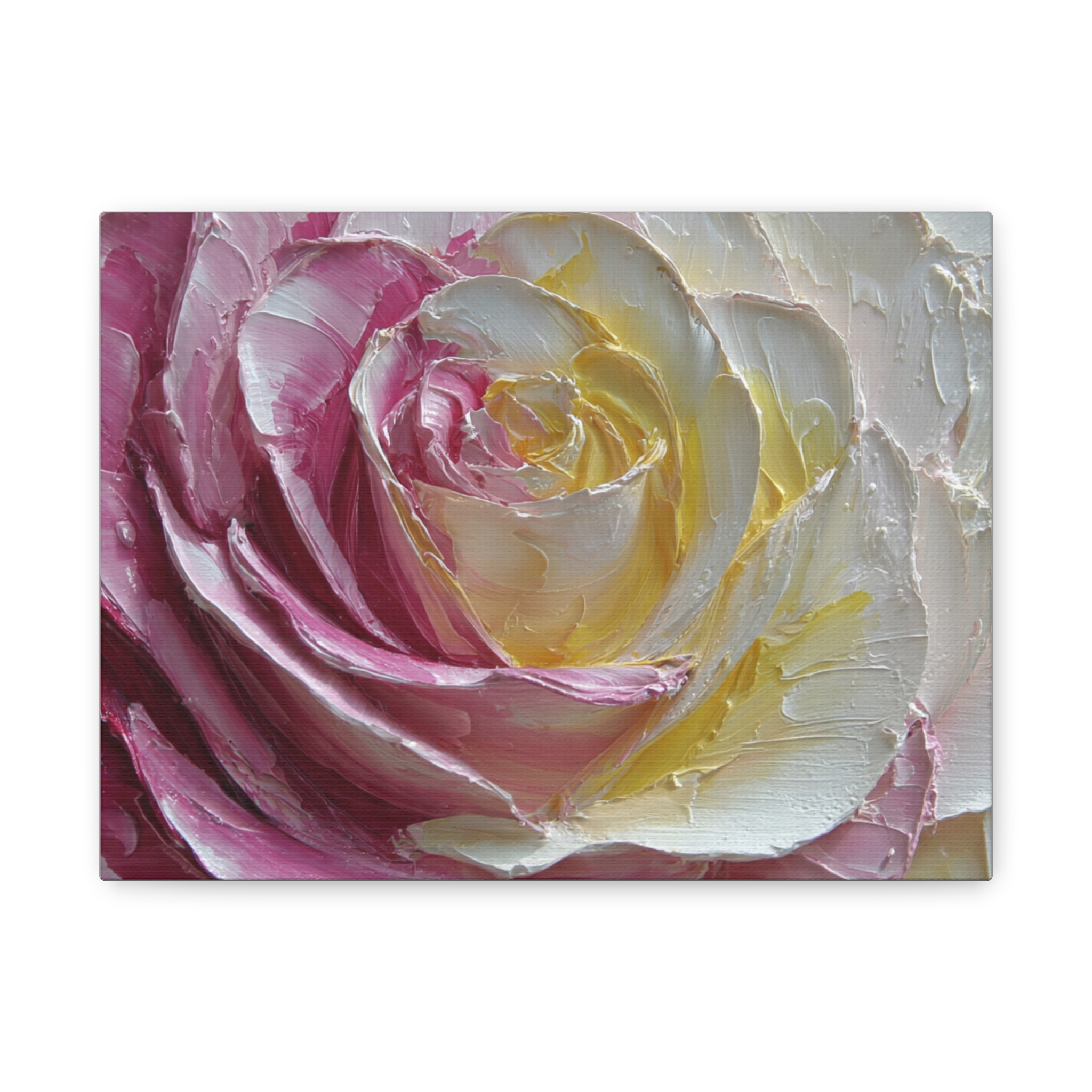Floral Rose Oil-Paint Texture Canvas - Image 6