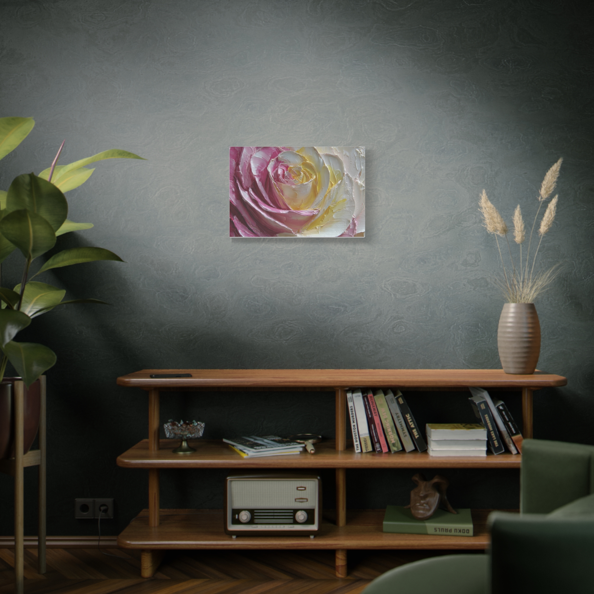 Floral Rose Oil-Paint Texture Canvas - Image 40