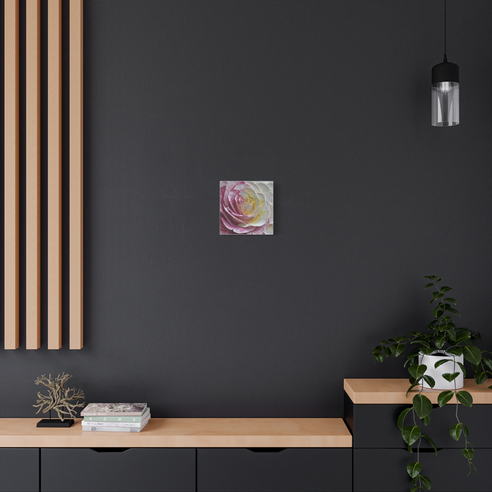 Floral Rose Oil-Paint Texture Canvas - Image 119