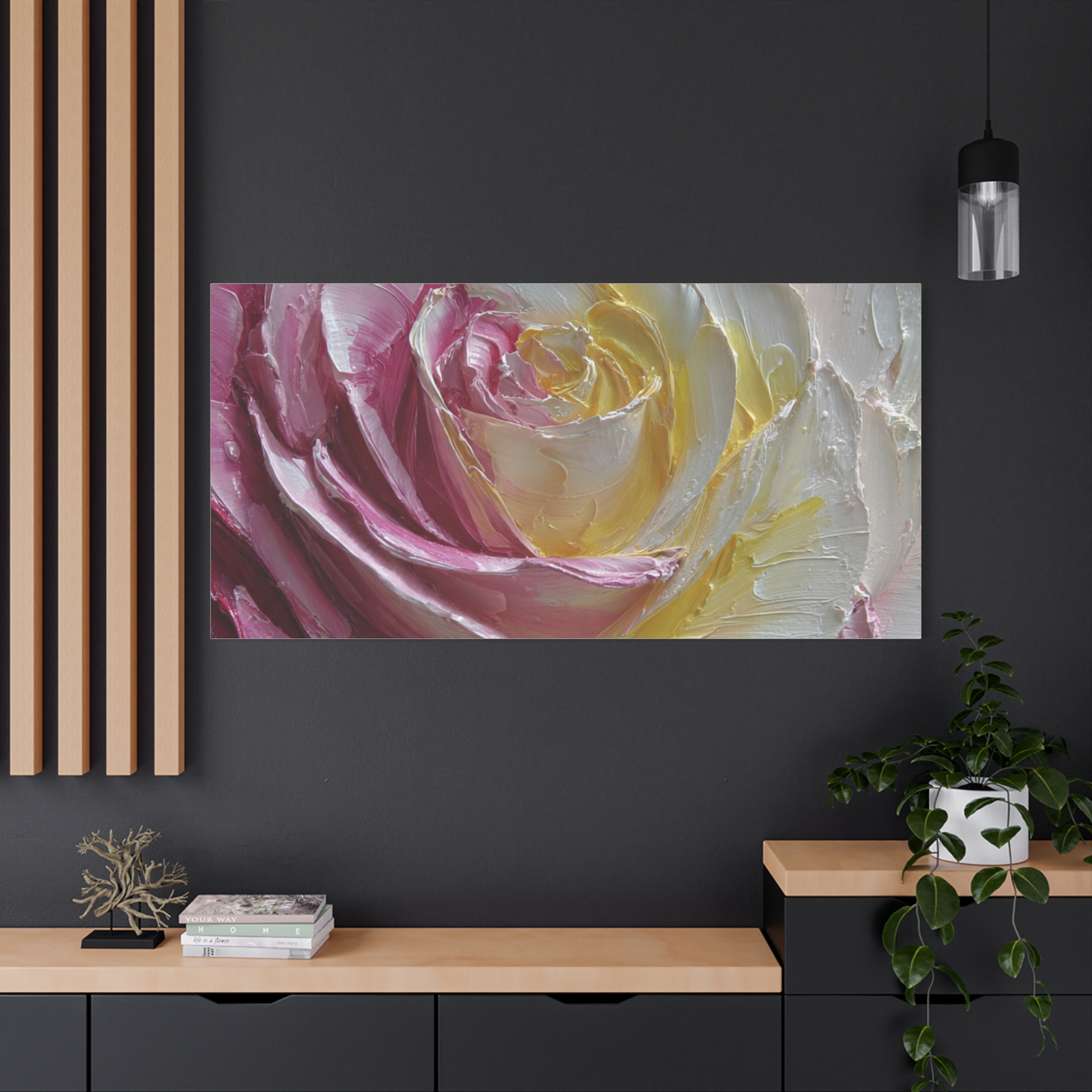 Floral Rose Oil-Paint Texture Canvas - Image 104