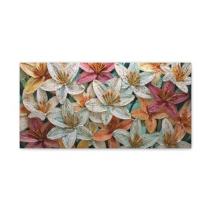 Pastel Lily Floral Canvas Wall Art — Stretched Matte 1.25"