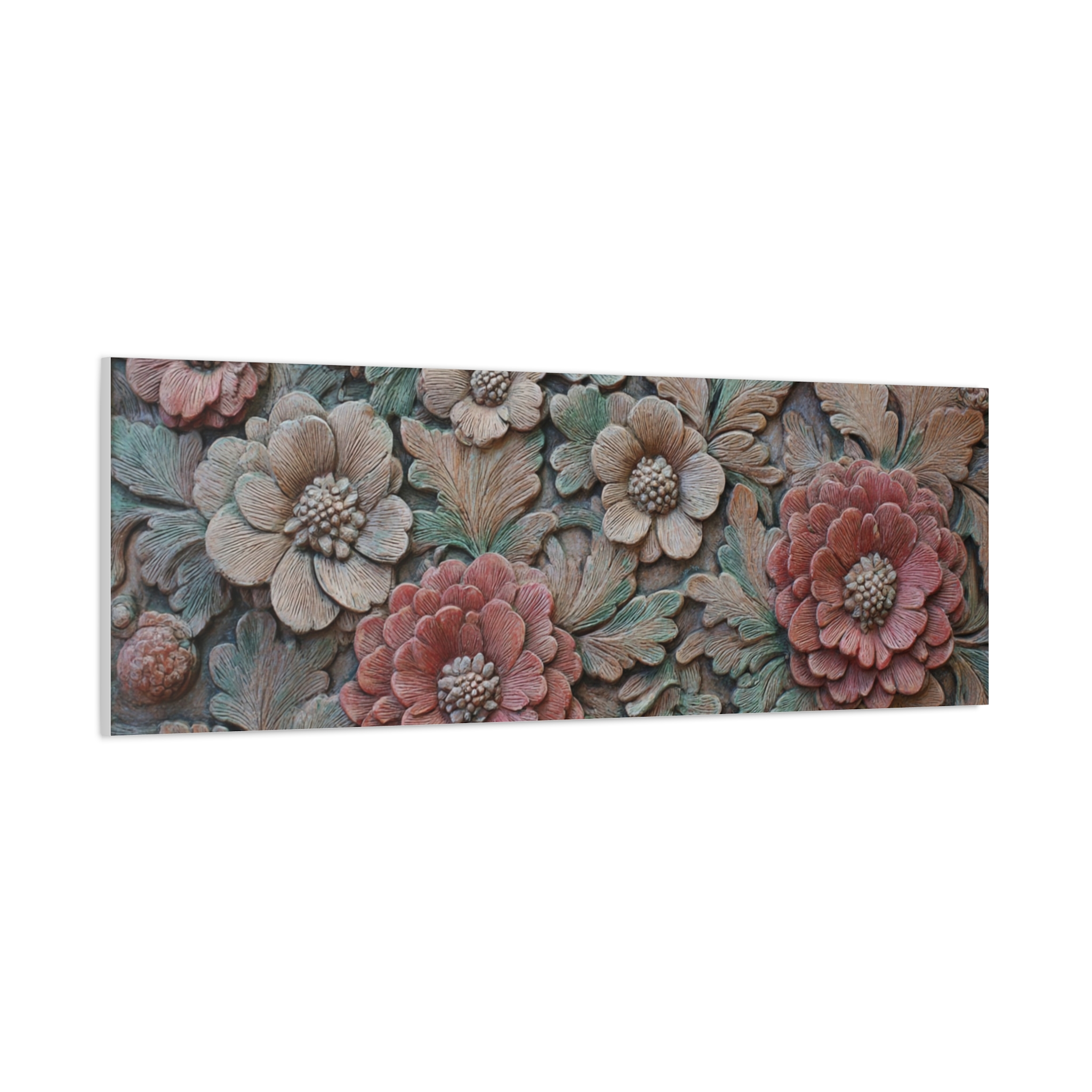 Floral Relief Matte Canvas Wall Art — Stretched Botanical Panel - Image 27