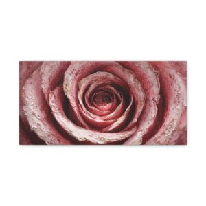 Pink Rose Macro Canvas Wall Art — Romantic Floral Stretched Print