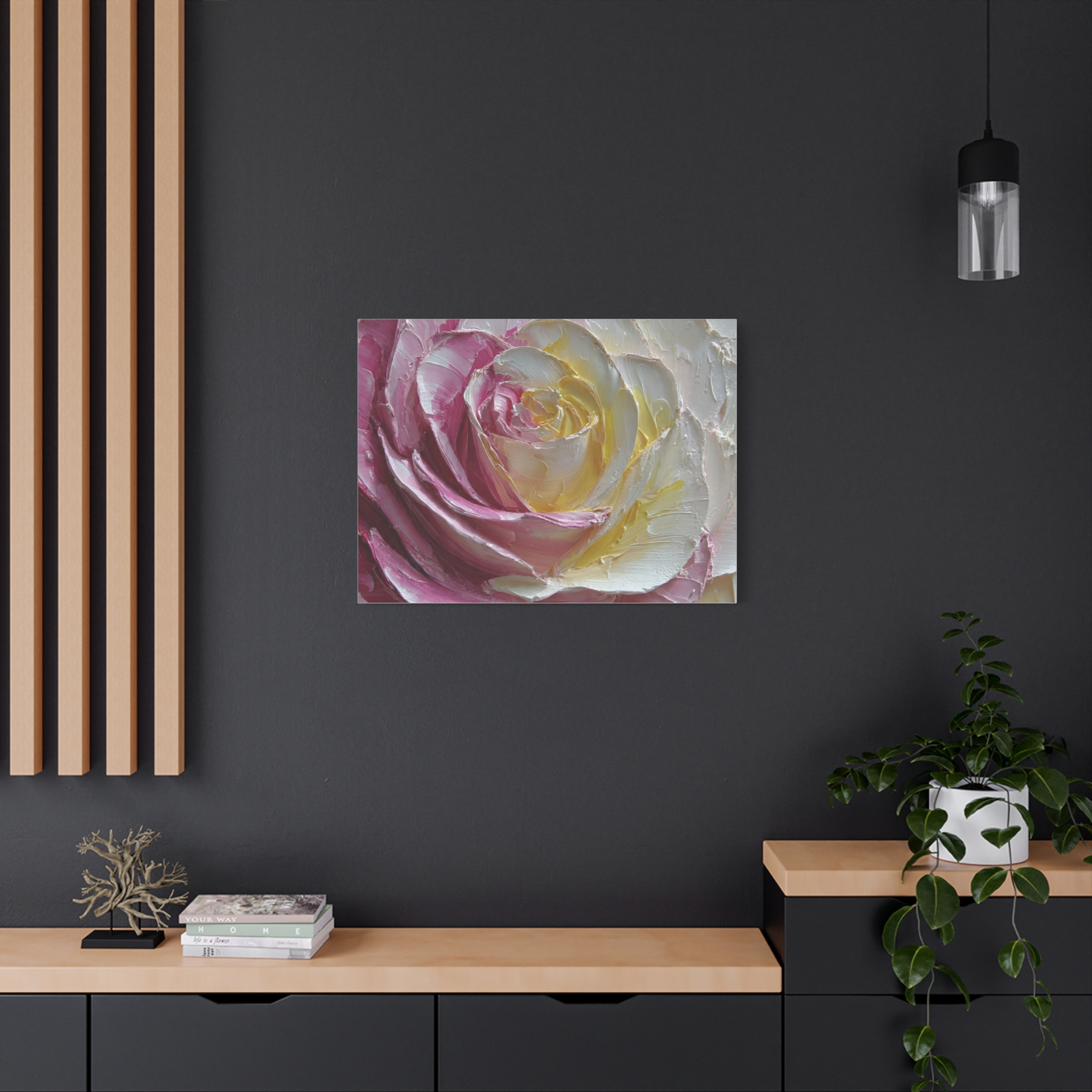 Floral Rose Oil-Paint Texture Canvas - Image 69